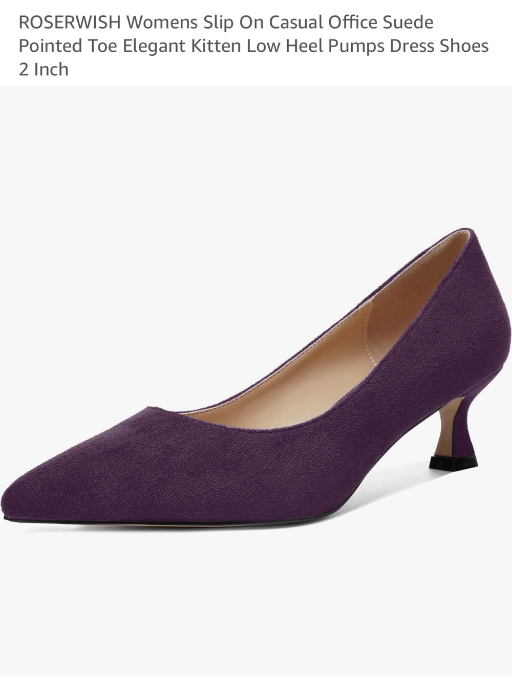 NIB Purple Suede Pointed-Toe Kitten Heel Pumps
